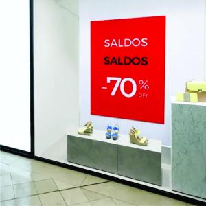 ADESIVO ELETROSTÁTICO BRANCO vinil Largura variada 4x0 Impressão solvente sem acabamento 