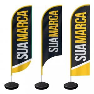 Wind Banner 2,50 - 4x4 Tecido 2,50 Mts 4x4 Impressão sublimatica opção Com pé de estabilidade e astea